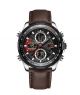 Timezone Aurora Crest Watch For Men (TZ-1303)-Black Bezel - Brown Strap - On Installments - IS-0205